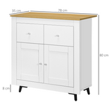 HOMCOM Freestanding Sideboard Kitchen Cupboard with Drawers & Cabinet – Large Tabletop Storage