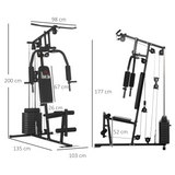 HOMCOM Multifunction Home Gym Machine with 45kg Weight Stack – Full Body Strength Training Workout Station