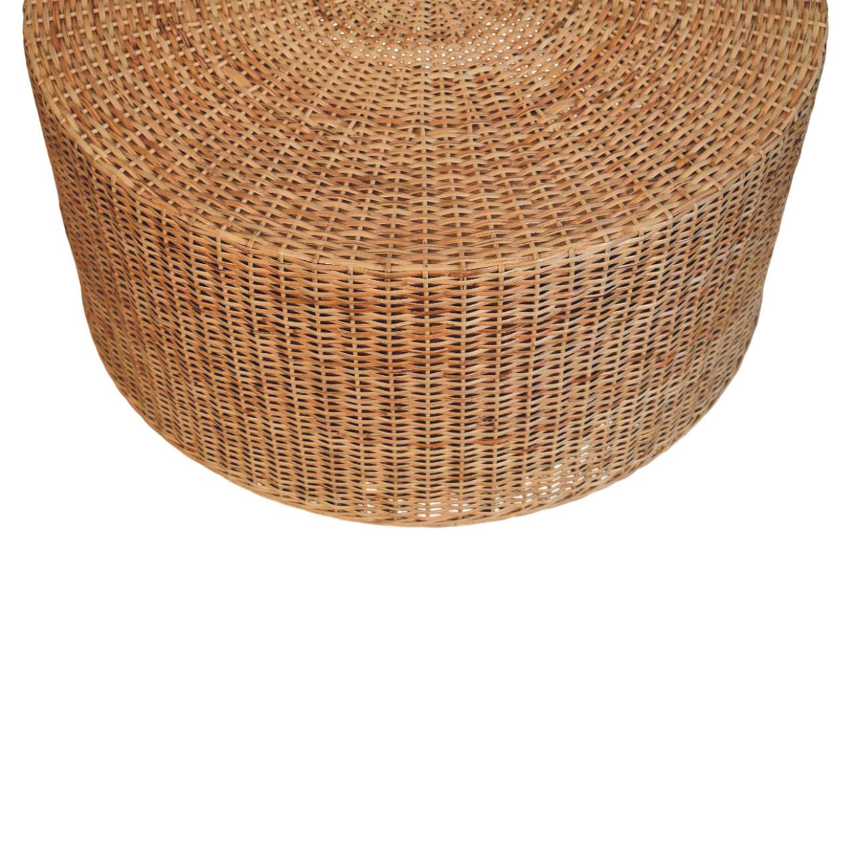 Artisan Furniture Regency Round Woven Coffee Table with Smooth Circular Top – Living Room Centrepiece, Brown