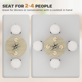 HOMCOM 80 cm Round Dining Table with Steel Cross Legs – Industrial Kitchen Table, White Oak Effect