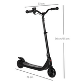 HOMCOM Kids Electric Scooter, 120W with Battery Level Display & Rear Brake – E-Scooter for Ages 6+, Black