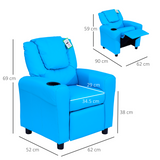 HOMCOM Kids Recliner Armchair with Footrest – Padded Mini Gaming Sofa for Games, TV and Reading