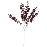 Leaf Artificial Eucalyptus Foliage Stem with Silk Leaves – Home Decor Greenery, Burgundy, 100cm