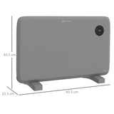 HOMCOM 1200W Quiet Electric Convector Heater with LED Display – Freestanding or Wall-Mountable, Grey