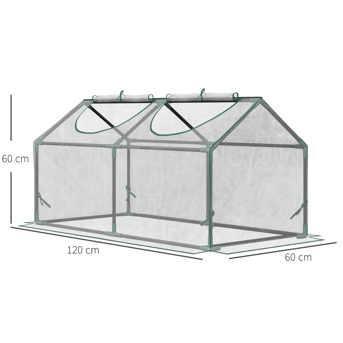Outsunny Mini Greenhouse with Two Roll-Up Windows and PVC Cover – Tomato and Vegetable Plant House, Clear
