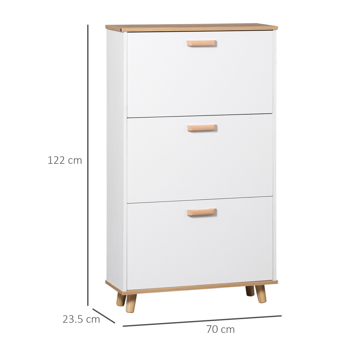 HOMCOM Slim 12 Pair Shoe Storage Cabinet with 3 Flip Drawers – Space Saving Hallway Organiser