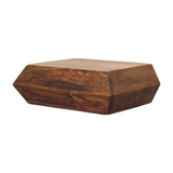 Artisan Furniture Prisma Solid Mango Wood Wall-Mounted Unit with Drawer – Faceted Design, Golden Teak
