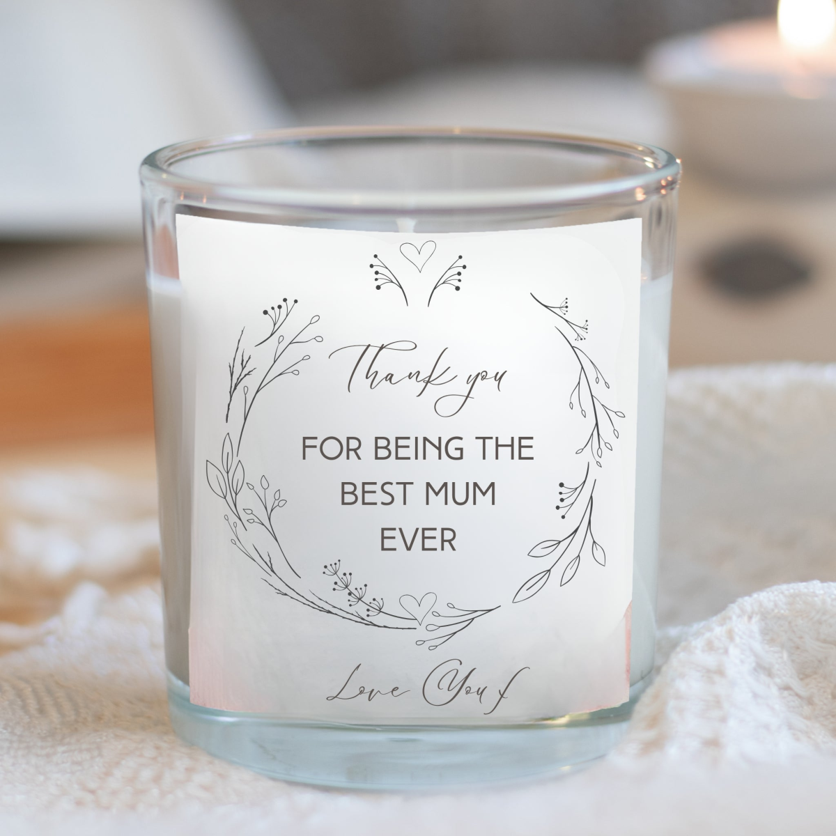 Aye Do Gifts Best Mum Ever Scented Candle Gift Set with Heart Chocolates & Matches – Birthday Gift
