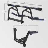SPORTNOW Multi-Grip Doorway Pull Up Bar with Non-Slip Grips – Chin Up & Push Up Bar for Home Gym, Black