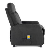 Electric Massage Recliner Chair with 6-Point Vibration & Heat – Home Lounge TV Chair, Black Fabric