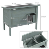PawHut Insulated Outdoor Cat House with Openable Roof & Curtained Door – Weatherproof Shelter, Grey
