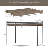 Outsunny Pergola Sun Shade Cover Replacement for 3 x 2.15m Pergola (84C-175) – UV30+ PU-Coated, Coffee