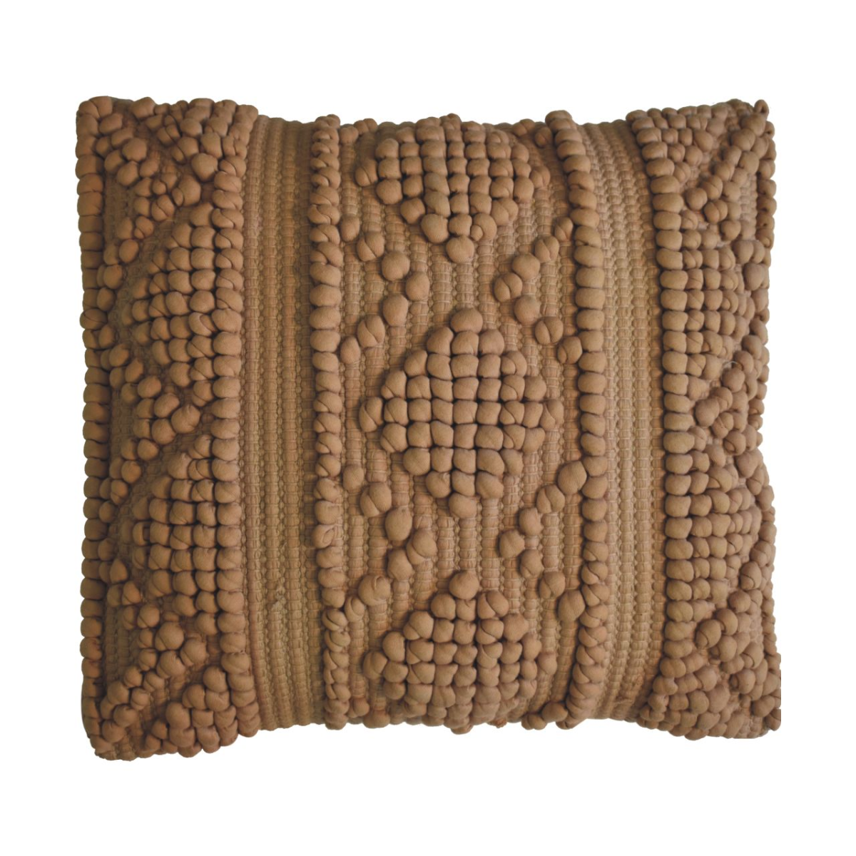 Artisan Furniture Nola Cushion Set of 2 – Woven Patterned Scatter Cushions with Plump Filling, Coffee