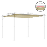 Outsunny Replacement Pergola Canopy with Drainage Holes – Beige Polyester Shade Cover for 4 x 3m Pergola