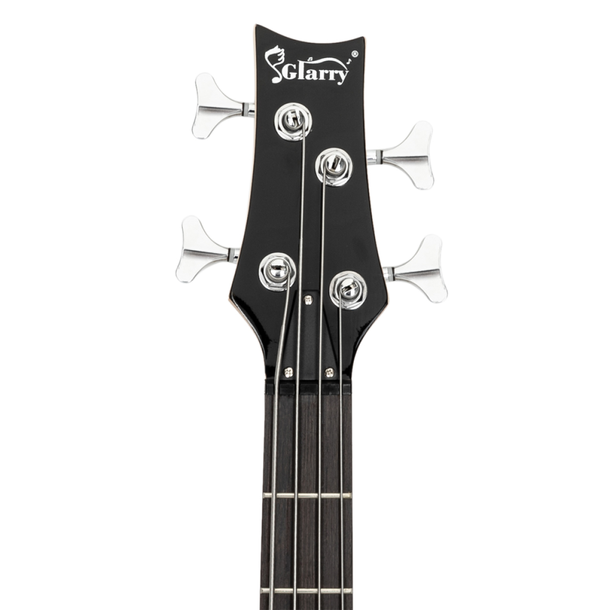 GIB Electric Bass Guitar, Full Size 4 String with Bag, Strap & Amp Cable – Black
