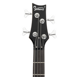 GIB Electric Bass Guitar, Full Size 4 String with Bag, Strap & Amp Cable – Black
