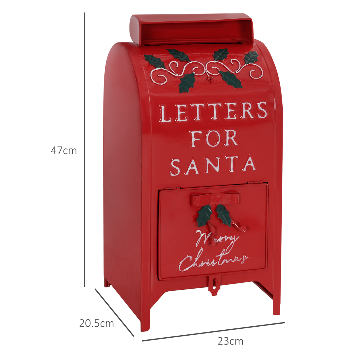 HOMCOM Christmas Post Box with 3D Embossed Pattern – Freestanding or Wall Mounted Festive Letter Box