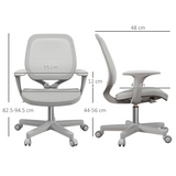 Compact Grey Mesh Desk Chair for Kids and Teens – Adjustable Swivel Study Chair