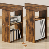 Computer Desk with 6 Storage Shelves & Large Work Surface – 120cm Home Office Writing Table, Rustic Brown
