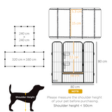 PawHut Heavy Duty Puppy Play Pen with 12 Panels and 2 Lockable Doors – Indoor Outdoor Pet Exercise Pen, Grey