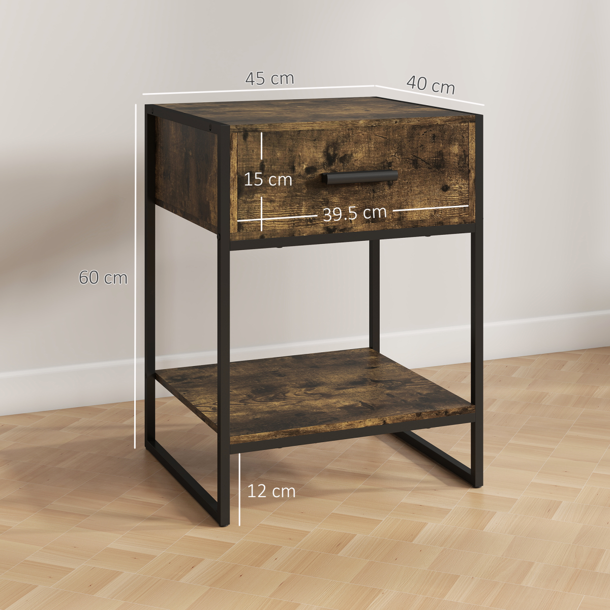 Rattan Multi-Use Side Table & Bedside Table – Natural Finish Accent Table for Bedroom and Hallway