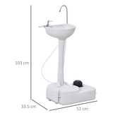 Outsunny Portable Camping Sink with 17L Tank, Foot Pump, Towel Holder & Soap Dispenser – Outdoor Hand Wash Station