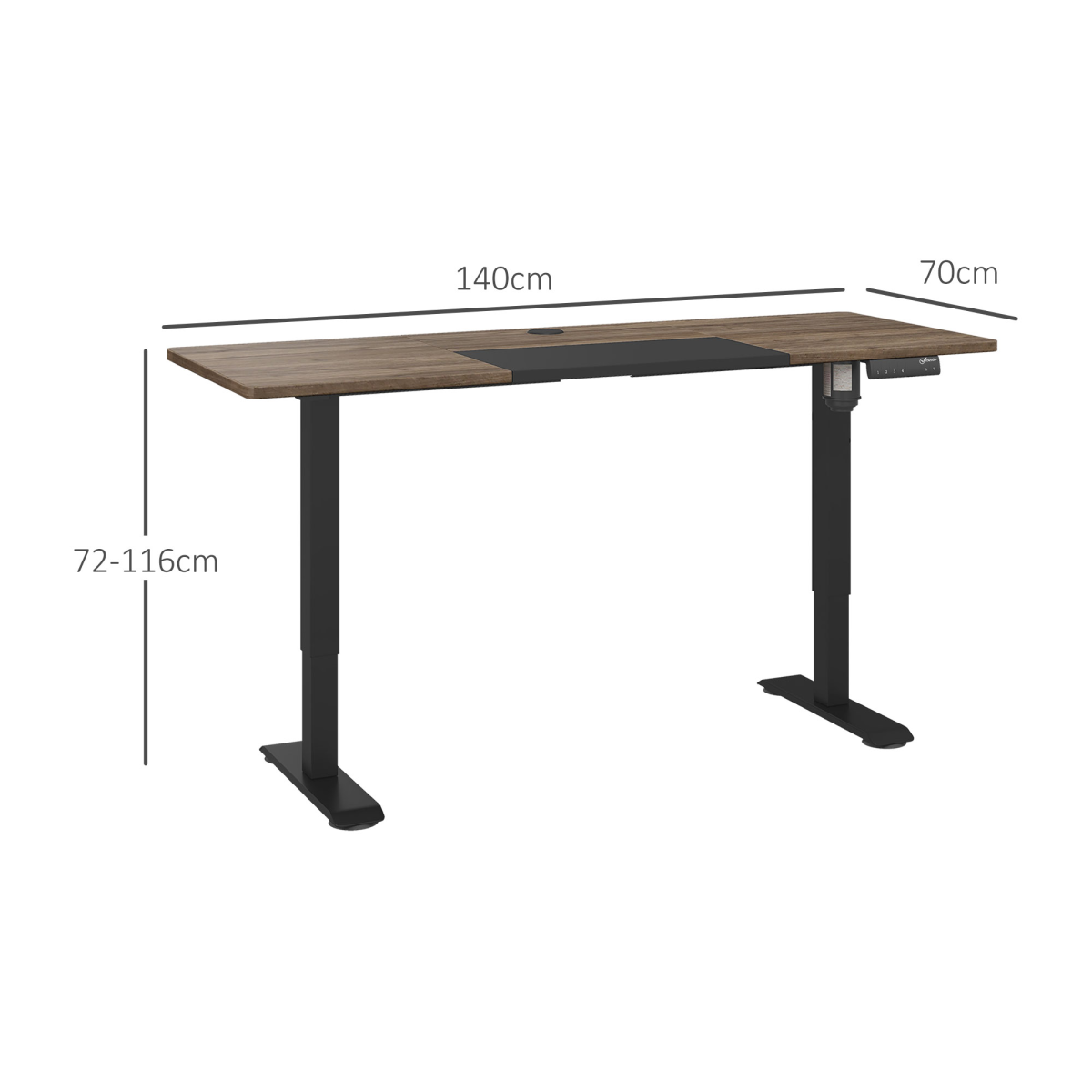 Vinsetto Electric Height Adjustable Standing Desk with 4 Memory Presets – Sit-Stand Home Office Desk, Black