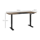 Vinsetto Electric Height Adjustable Standing Desk with 4 Memory Presets – Sit-Stand Home Office Desk, Black