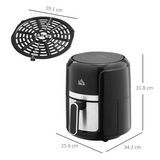 HOMCOM 1300W 4L Air Fryer with 12 Presets, Timer & Non-Stick Basket – Rapid Air Circulation Cooker