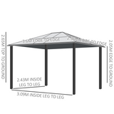 Outsunny 3 x 3.6m Hardtop Gazebo with Polycarbonate Roof & Mesh Side Screens – Garden Shelter, Brown/Beige