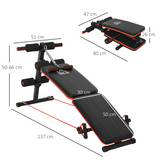 HOMCOM Foldable Sit Up Bench with Adjustable Popliteal Bracket & Spring Puller – Home Gym Core Workout, Black
