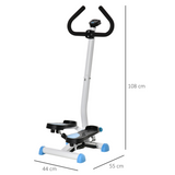HOMCOM Height Adjustable Twister Stepper with LCD Screen – Home Step Machine for Legs & Glutes, Blue
