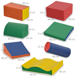 HOMCOM 7 Piece Kids Soft Foam Puzzle Play Blocks Set – Toddler Learning & Activity Toy for 1-3 Years