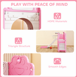 7-in-1 Kids Slide Set with Swing, Basketball Hoop, Telescope & Drawing Board – Indoor Play, Ages 1-3, Pink