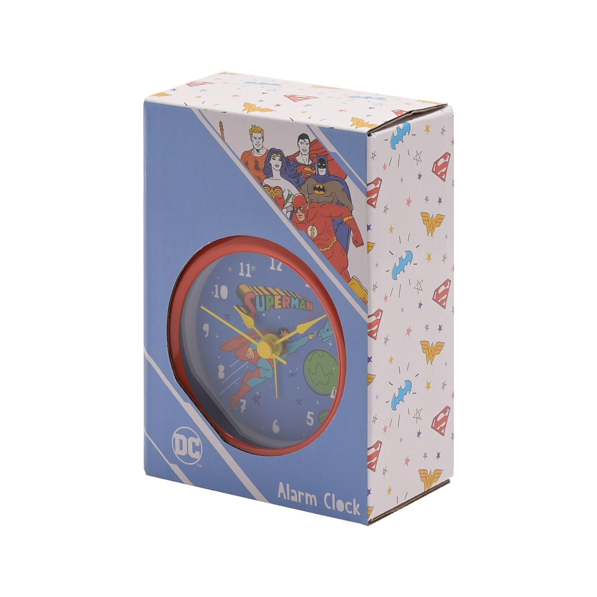Widdop Superman Bell Alarm Clock WB100 – Red Iron Frame with Blue Bells, Kids Gift