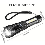 2-Pack USB Rechargeable LED Flashlights with Adjustable Zoom and 7 Modes – Camping, Hiking and Work Light