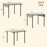 HOMCOM Folding Drop Leaf Dining Table for 2–4 People – Space-Saving Kitchen Table, Grey