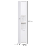Tall Freestanding Storage Cabinet with Door & Shelves – Elegant Bathroom, Bedroom & Hallway Storage