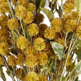 Leaf Craspedia Artificial Flower Stem with Plastic Flowers and Wired Stem – 85cm Home Decor, Yellow