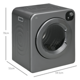 HOMCOM 6kg Vented Tumble Dryer with 7 Drying Programmes – 1500W Space-Saving Clothes Dryer, Grey