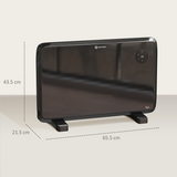 HOMCOM Quiet Electric Convector Heater with LED Display – Freestanding or Wall-Mountable, Black