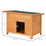 PawHut 82cm Wooden Dog Kennel with Opening Roof – Waterproof Outdoor Garden Shelter for X-Small Dogs