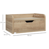 HOMCOM Floating Nightstand Set of 2 – Wall-Mounted Bedside Tables with Drawer, Wood-Effect