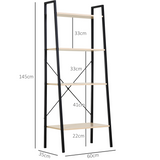 4-Tier Minimalist Ladder Shelf Unit with Steel Frame & MDF Shelves – Home Display Storage Bookcase