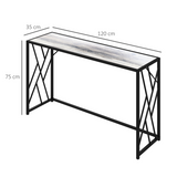 Vintage Industrial Console Table with Metal Frame and Wood-Effect Top – Hallway Sofa Table, Black and Grey