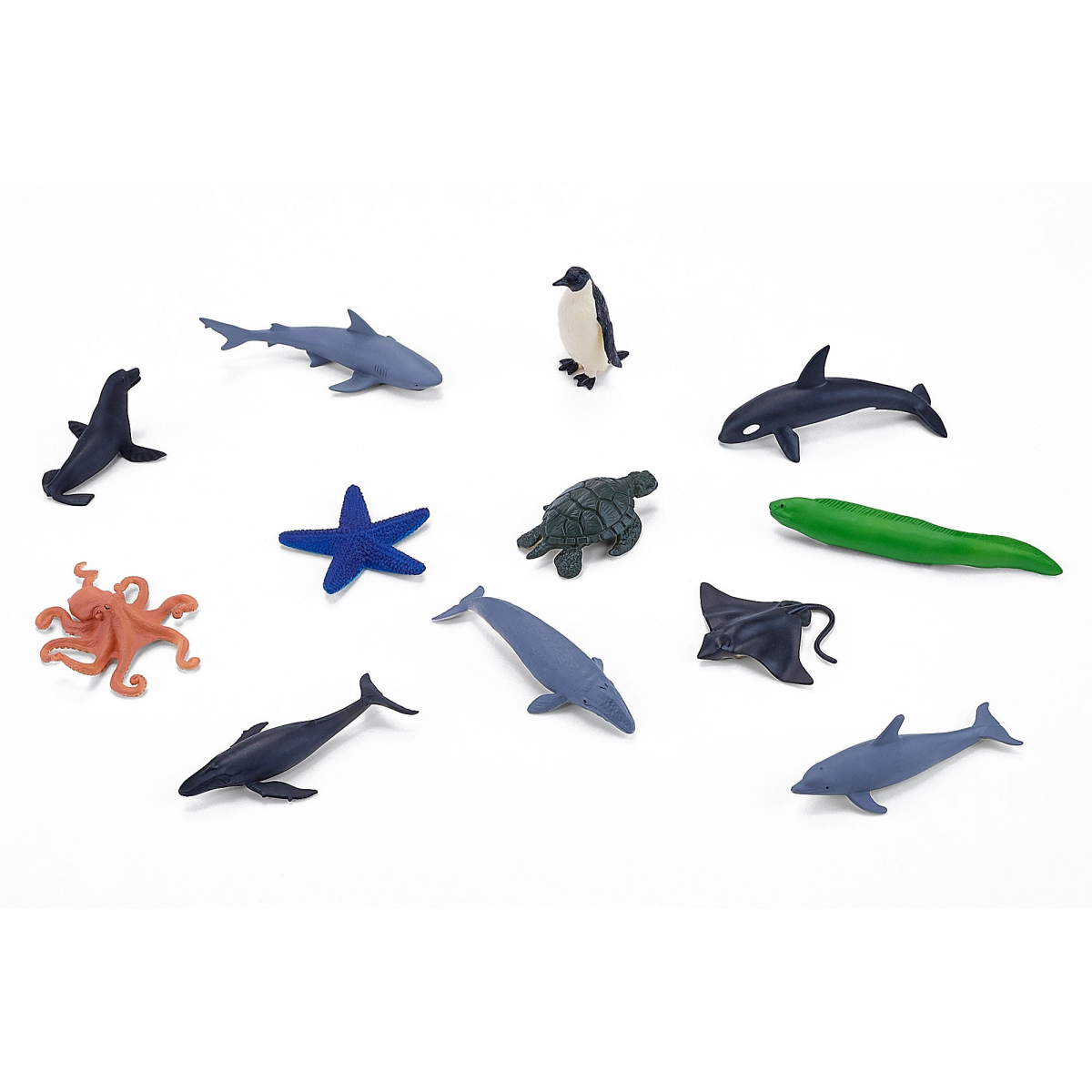 Mojo Mini Worlds Sea Life Playset – 12 Piece Ocean Animal Figures in Tube