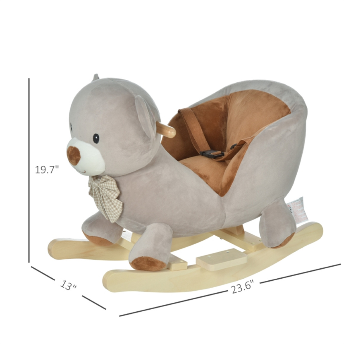 Baby Rocking Bear Ride-On with Press-Ear Sounds – Gentle Rocking Toy for Little Ones, Brown