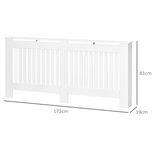 HOMCOM Slatted Radiator Cover with Top Shelf & Anti-Toppling System – Painted MDF Cabinet, 172cm