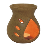 Artisan Furniture Beige Cutout Ceramic Oil Burner Set – Includes Jasmine, Cinnamon & Citronella Aroma Oils