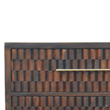 Artisan Furniture Solid Mango Wood Arno Carved Chest of 3 Drawers, Tapered Legs – Bedroom Storage, Dark Brown